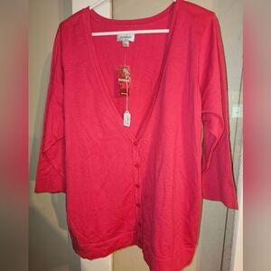 Avenue, Pink cardigan sweater, NWT